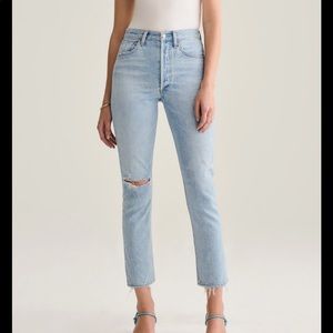 Agolde Riley high rise straight crop